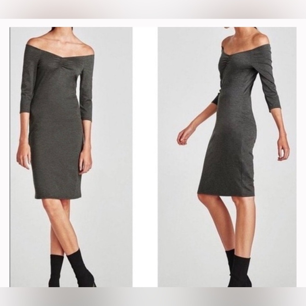 Zara Dark/Charcoal Gray Sheath Dress - Women's M